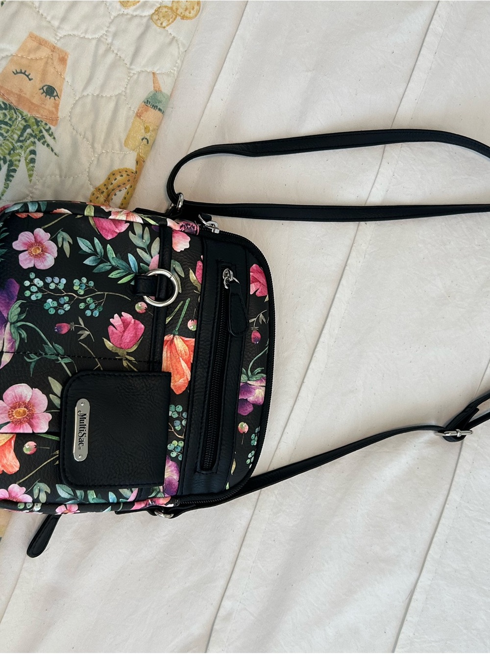 🖤 MultiSac Floral Crossbody Bag – Like New 🖤